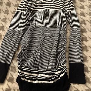 Motherhood Black and White Striped Maternity Top